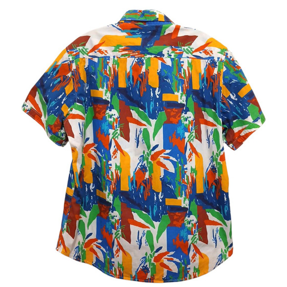 Robert Graham Graffiti Colorful Short Sleeve Shirt Sz Large Summer Party Rare - Picture 2 of 14